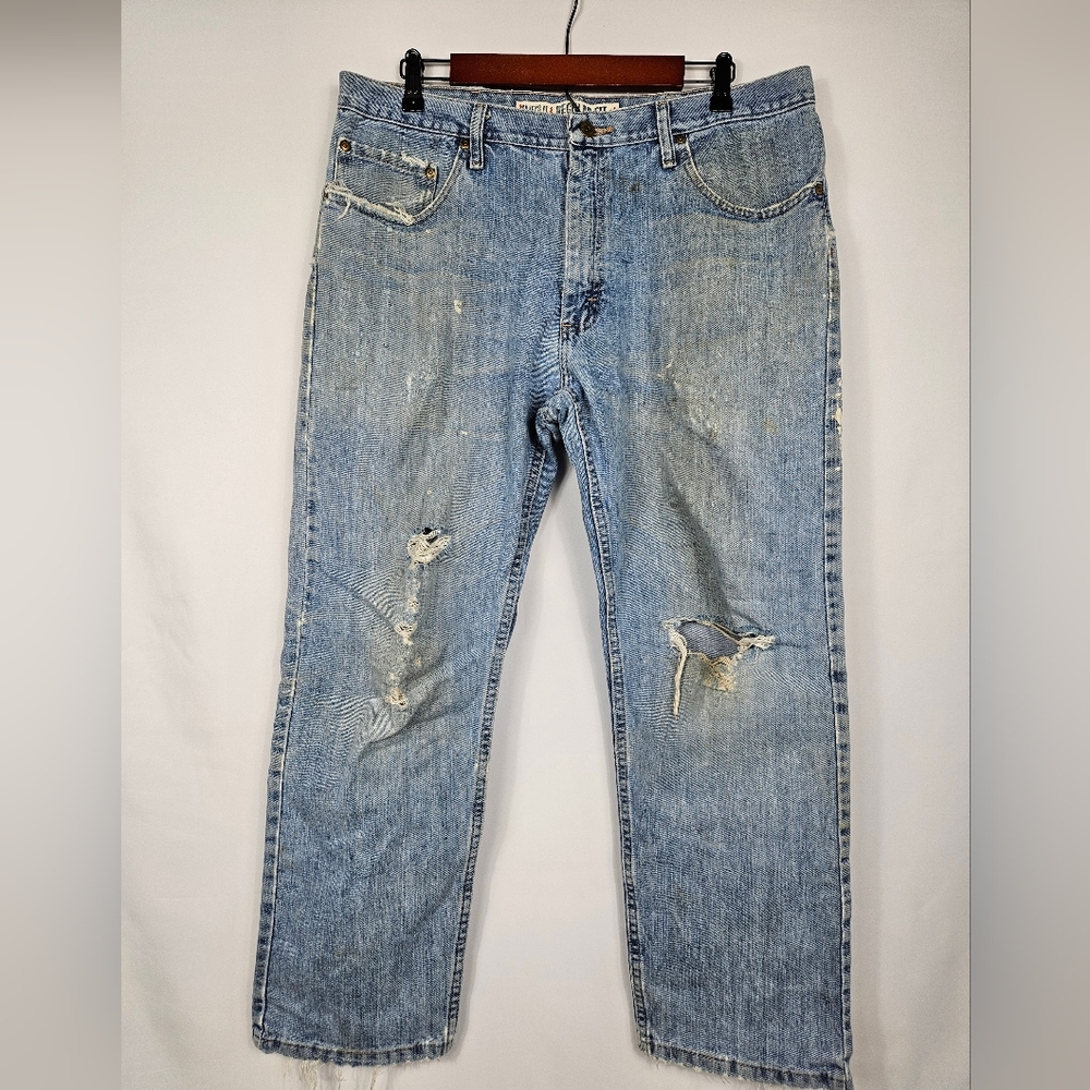Baileys PT Authentic Denim Jeans Mens 36X29 Distressed Regular Fit Jeans